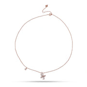 Rose Gold Butterfly Drop Necklace