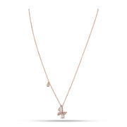 Rose Gold Butterfly Drop Necklace