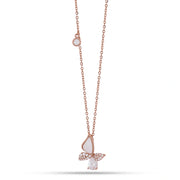 Rose Gold Butterfly Drop Necklace