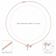 Elegant Butterfly Drop Necklace