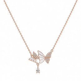Elegant Butterfly Drop Necklace