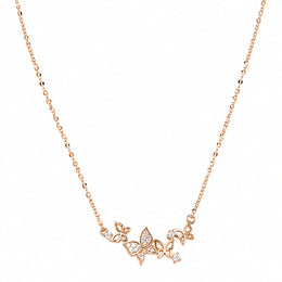 Rose Gold Butterfly Charm Necklace