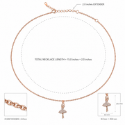 Rose Gold Ballerina Charm Necklace