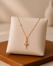 Rose Gold Ballerina Charm Necklace