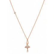 Rose Gold Ballerina Charm Necklace