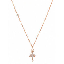 Rose Gold Ballerina Charm Necklace