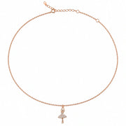 Rose Gold Ballerina Charm Necklace