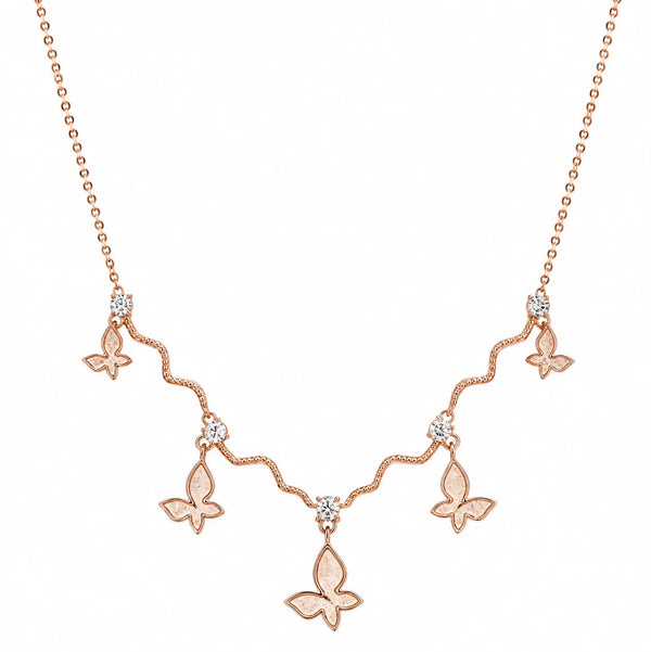Blush Butterfly Drop Necklace