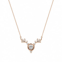 Rose Gold Deer Charm Necklace
