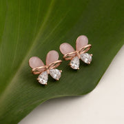 Blush Crystal Bow Earrings