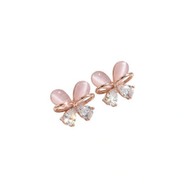 Blush Crystal Bow Earrings