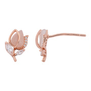 Blush Leaf Crystal Earrings