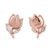 Blush Leaf Crystal Earrings