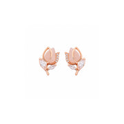 Blush Leaf Crystal Earrings