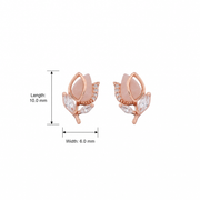 Blush Leaf Crystal Earrings