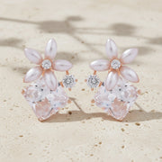 Blush Floral Crystal Earrings