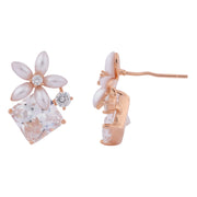 Blush Floral Crystal Earrings