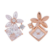 Blush Floral Crystal Earrings