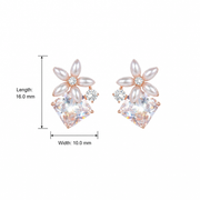 Blush Floral Crystal Earrings