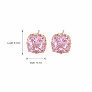 Blush Cushion Crystal Stud Earrings