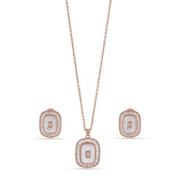 Blush Pearl Halo Jewelry Set