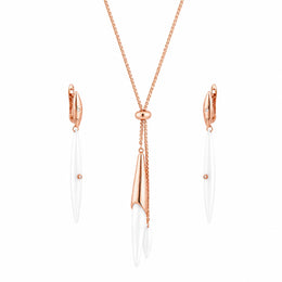 Rose Gold White Drop Set