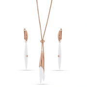 Rose Gold White Drop Set