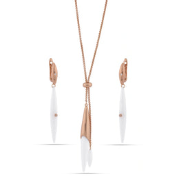Rose Gold White Drop Set