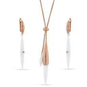 Rose Gold White Drop Set