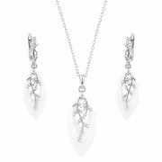 Moonlit Leaf Drop Jewelry Set