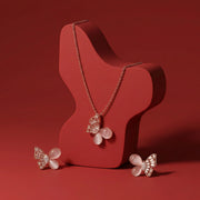 Rose Blush Butterfly Pendant Set