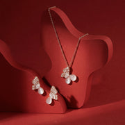 Rose Blush Butterfly Pendant Set