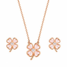 Rose Gold Lucky Clover Set