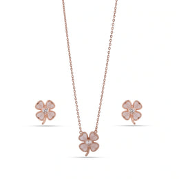 Rose Gold Lucky Clover Set