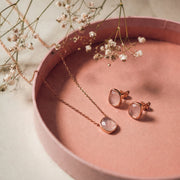 Blush Rose Quartz Jewelry Set