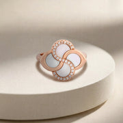 Rose Gold Clover Crystal Ring