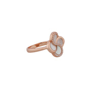 Rose Gold Clover Crystal Ring