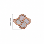 Rose Gold Clover Crystal Ring
