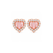 Blush Heart Halo Earrings