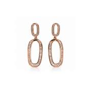 Rose Gold Oval Drop Earrings