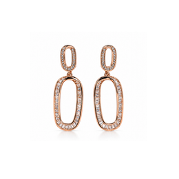 Rose Gold Oval Drop Earrings