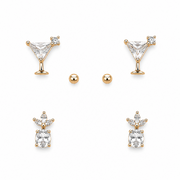 Golden Spark Stud Earring Set