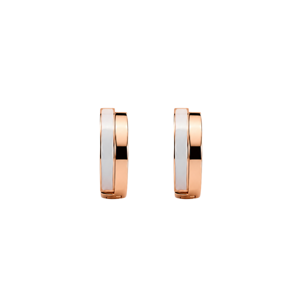 Rose Gold Pearl Hoop Earrings