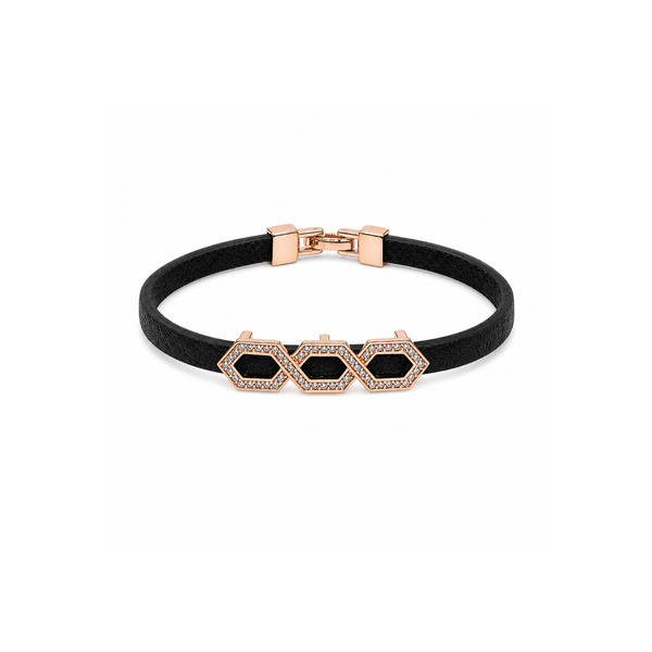 Rose Gold Hexa Charm Bracelet