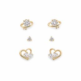 Celestial Heart Orbit Earrings