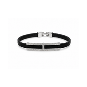 Pave Bar Leather Bracelet