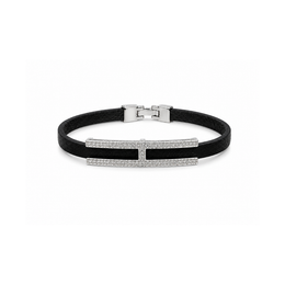 Pave Bar Leather Bracelet