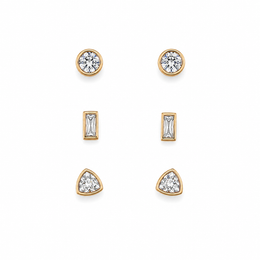Radiant Trio Stud Earrings