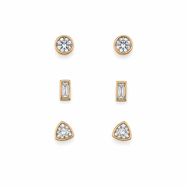Radiant Trio Stud Earrings