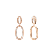 Rose Gold Oval Drop Earrings